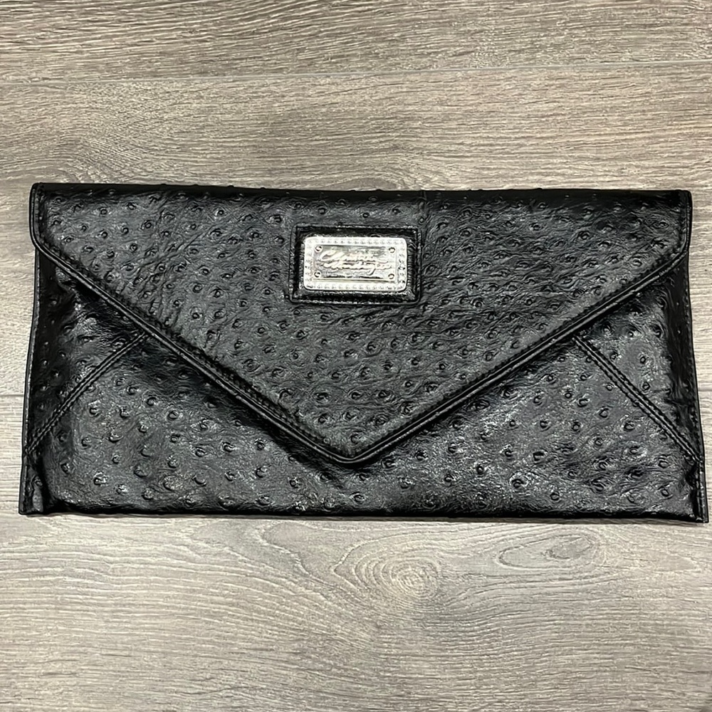 Christian Audigier leather clutch